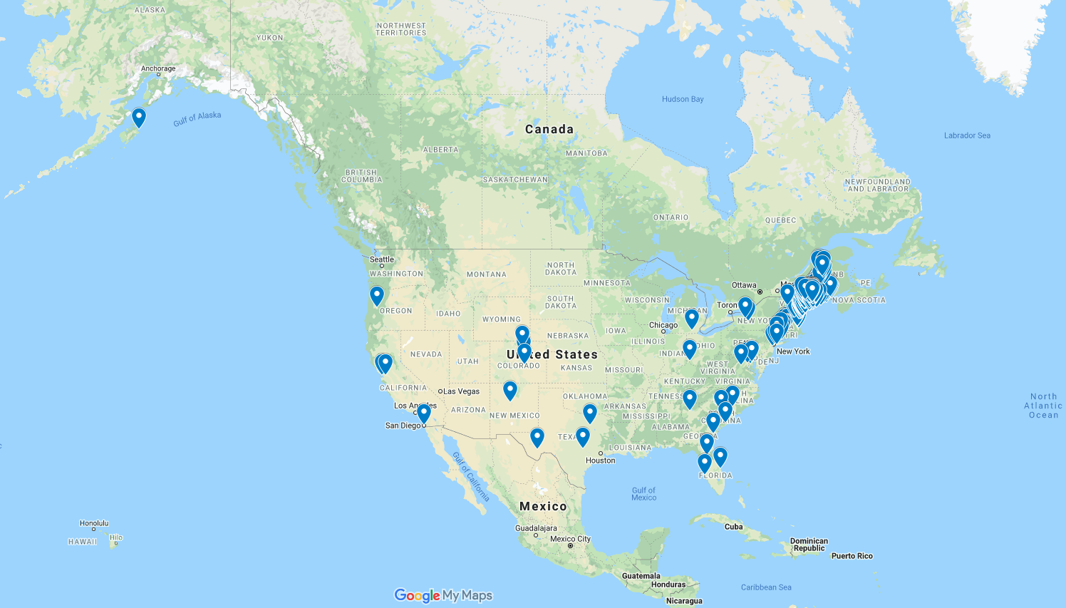 map of where professional development participants come from